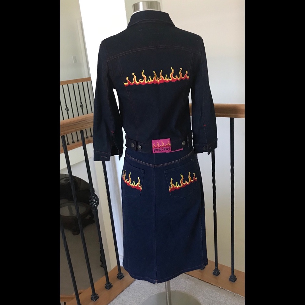 Vintage Betsey Johnson🔥 Denim Jacket & Skirt XS